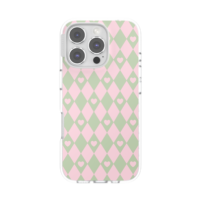 Harlequin Hearts Pink — iPhone 16 Pro MagSafe Case