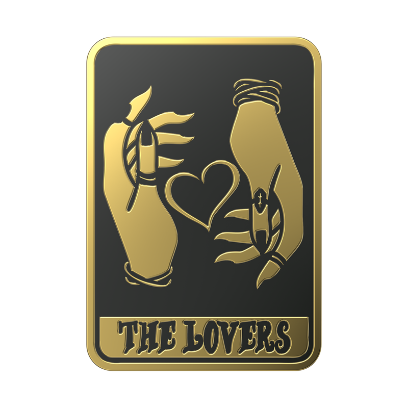 Enamel Tarot Card The Lovers — Adhesive PopGrip image number 0