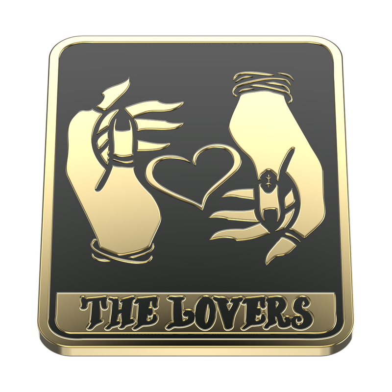 Enamel Tarot Card The Lovers — Adhesive PopGrip image number 2