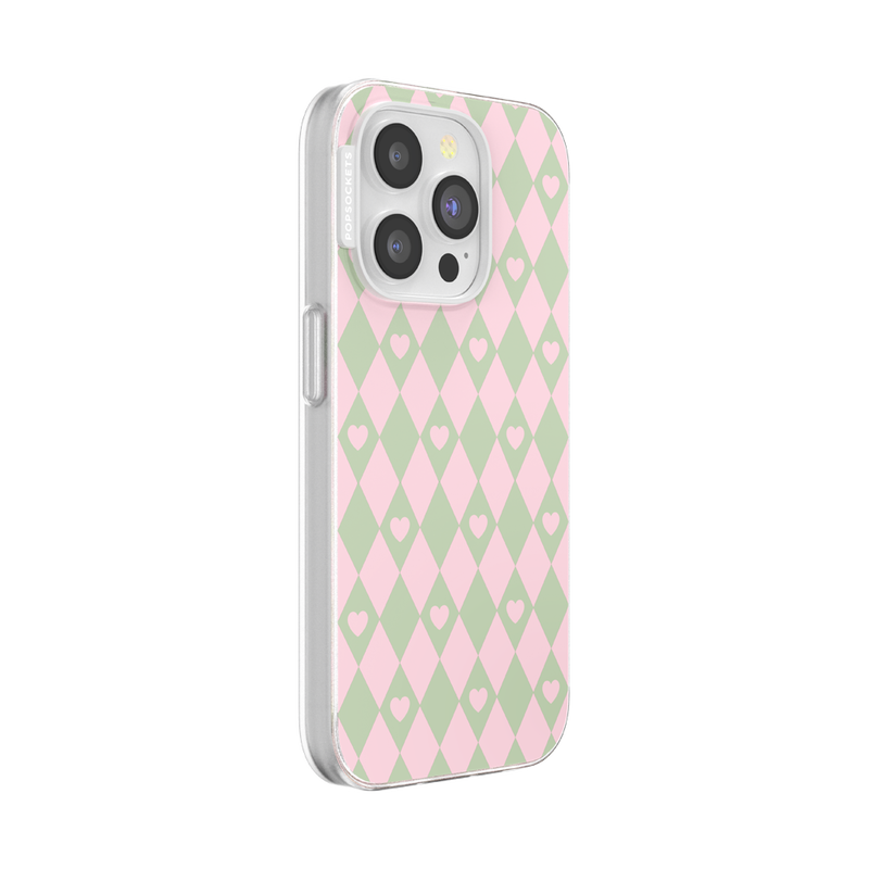 Harlequin Hearts Pink — iPhone 15 Pro MagSafe Case image number 1