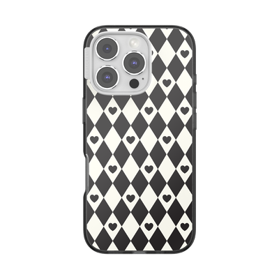 Harlequin Hearts Black — iPhone 16 Pro MagSafe Case